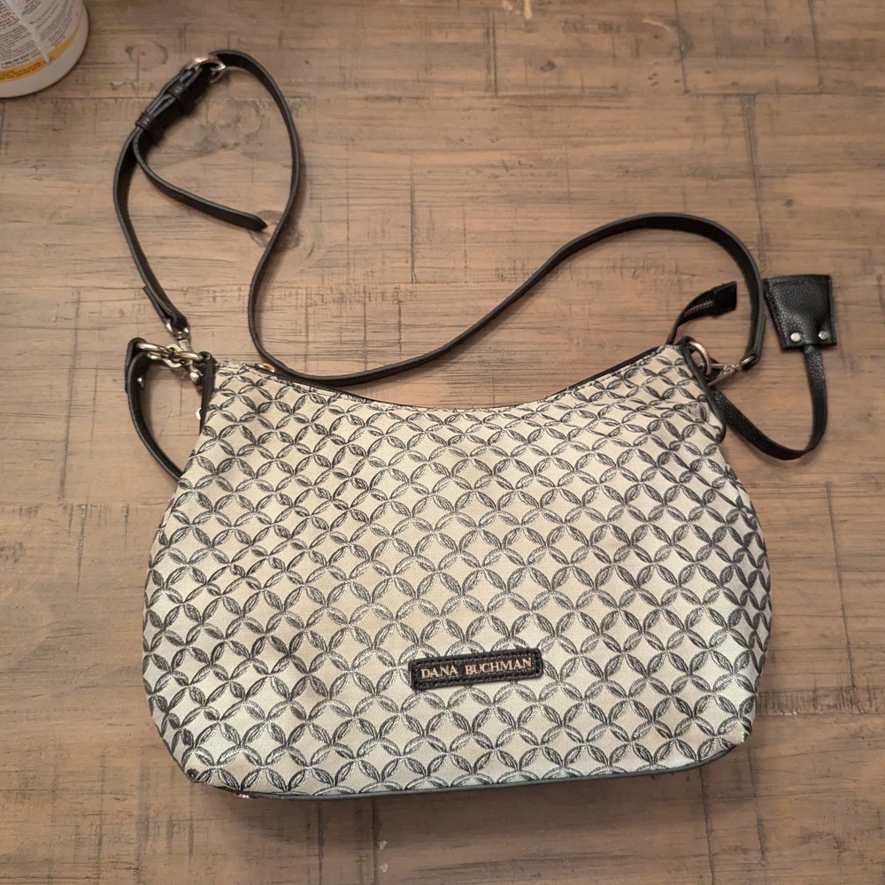 Dana Buchman Black and White Nylon Crossbody Women's Bag